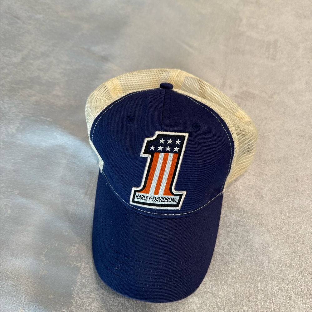 Harley-Davidson Kids Blue and Cream Mesh Cap
